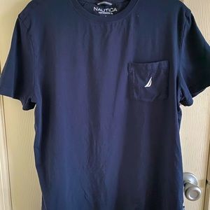 Nautica Men's Basic Tee Navy Blue with Pocket